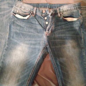 mnml (minimal) men's designer button fly skinny jeans with zippered cuffs